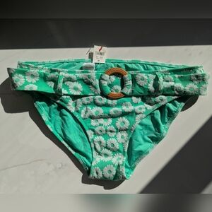 Aerie Green Floral Swim Bottom